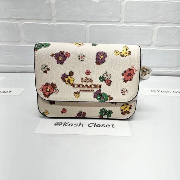 Coach Mini Brynn Crossbody With Spaced Floral Field Print Gold Chalk Multi - Picture 12 of 12